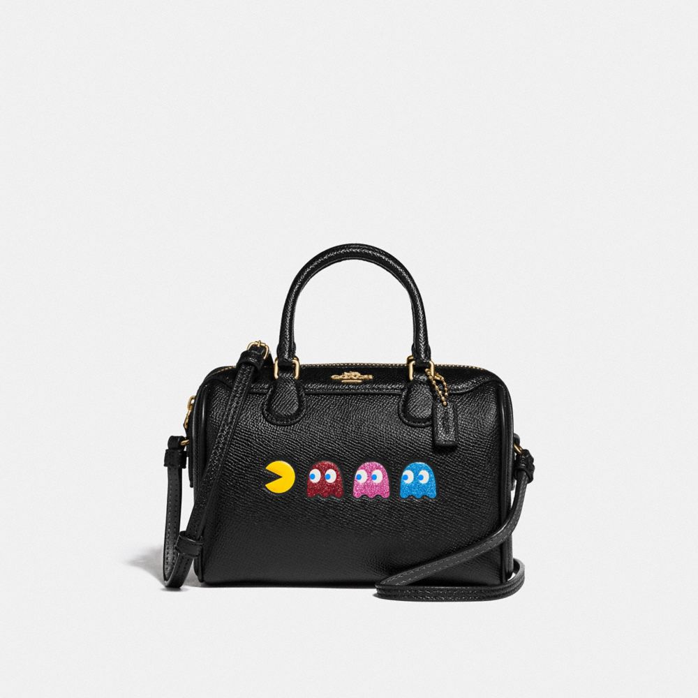 MICRO BENNETT SATCHEL WITH PAC-MAN ANIMATION - F72906 - BLACK/MULTI/GOLD