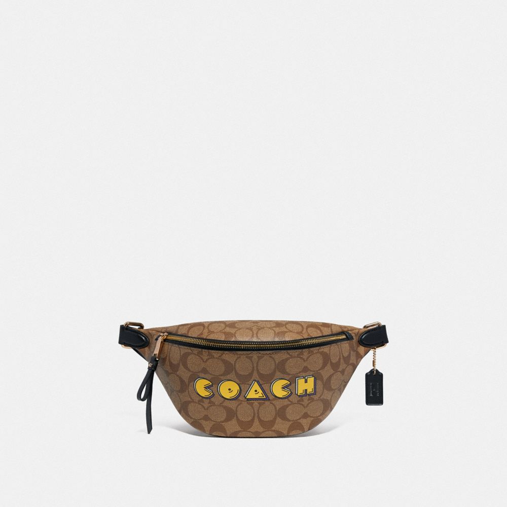 COACH BELT BAG IN SIGNATURE CANVAS WITH PAC-MAN COACH PRINT - KHAKI MULTI /GOLD - F72910
