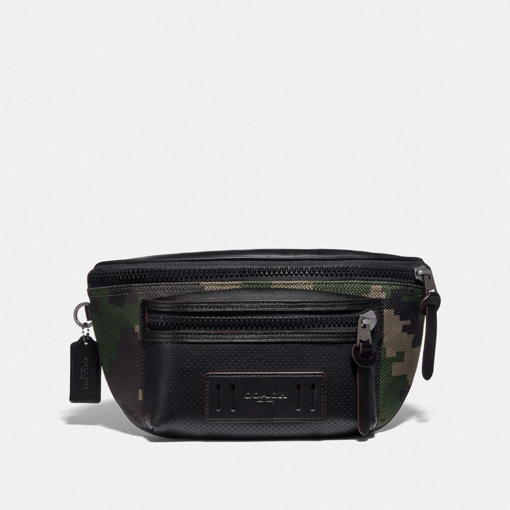 COACH TERRAIN BELT BAG WITH PIXELATED CAMO PRINT - DARK GREEN MULTI/BLACK ANTIQUE NICKEL - F72928