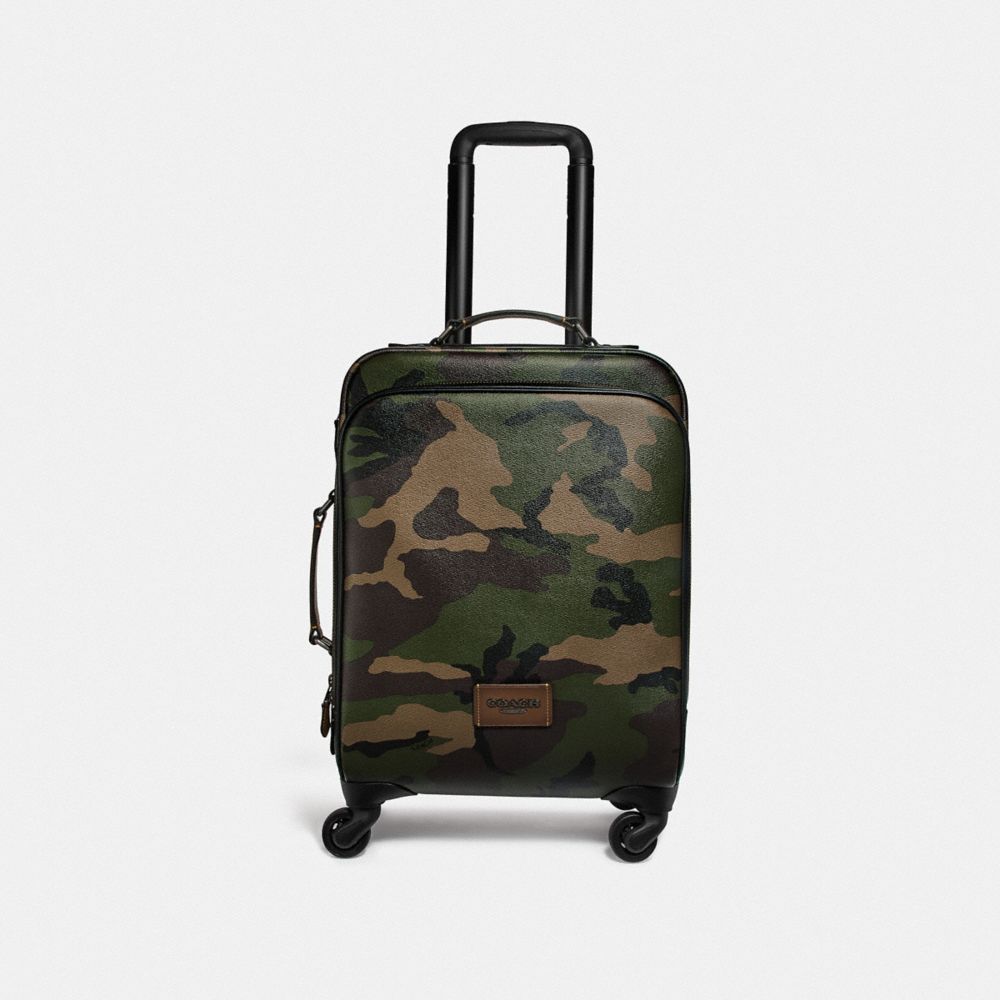 COACH F72943 WHEELED CARRY ON WITH CAMO PRINT DARK GREE/MULTI