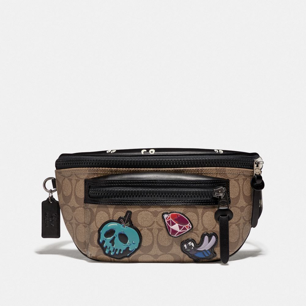 DISNEY X COACH TERRAIN BELT BAG IN SIGNATURE CANVAS WITH SNOW WHITE AND THE SEVEN DWARFS PATCHES - F72952 - TAN