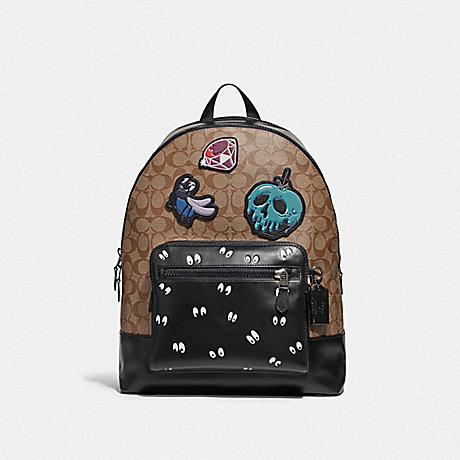 Disney X Coach West Backpack In Signature Canvas With Snow White And