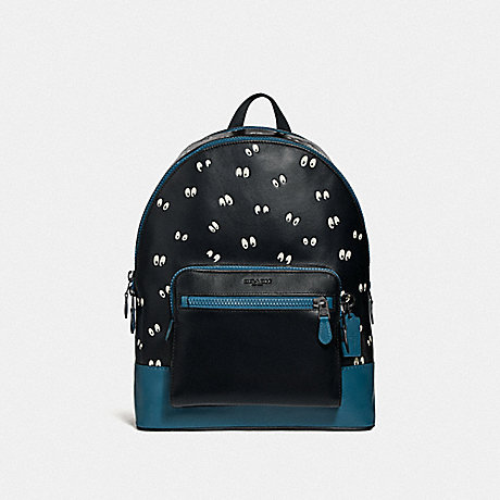 COACH DISNEY X COACH WEST BACKPACK WITH SNOW WHITE AND THE SEVEN DWARFS EYES PRINT - BLACK/MULTI - F72958