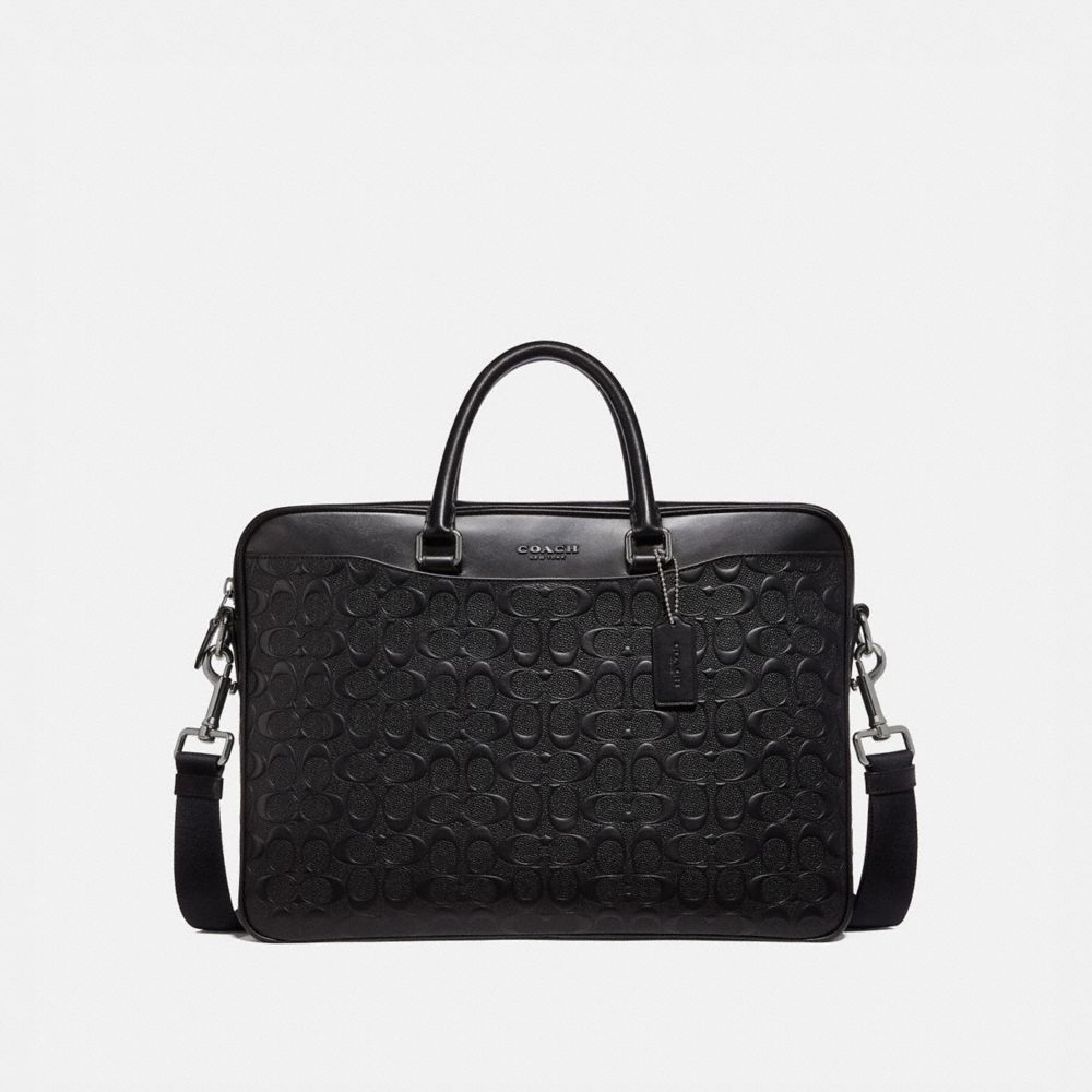 COACH F72977 - BECKETT SLIM BRIEF IN SIGNATURE LEATHER BLACK