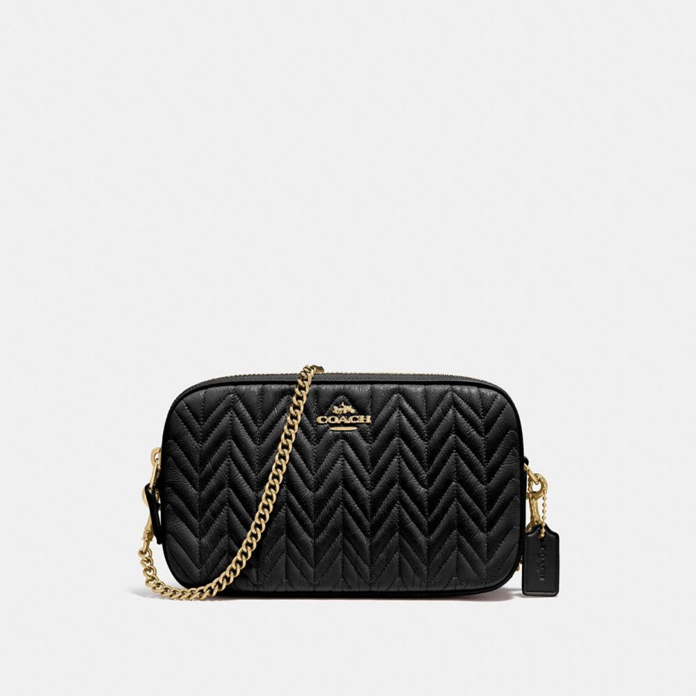 CHAIN CROSSBODY WITH QUILTING - BLACK/IMITATION GOLD - COACH F72998