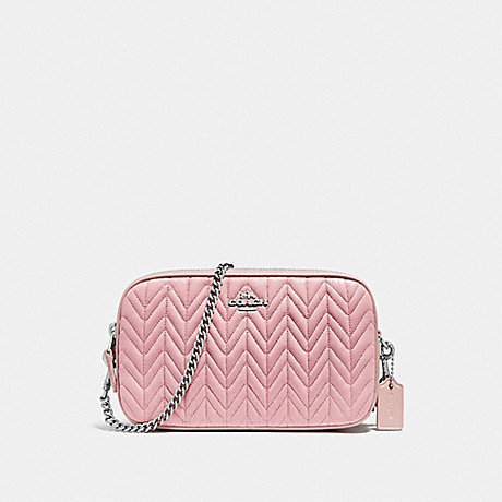 COACH F72998 CHAIN CROSSBODY WITH QUILTING CARNATION/SILVER