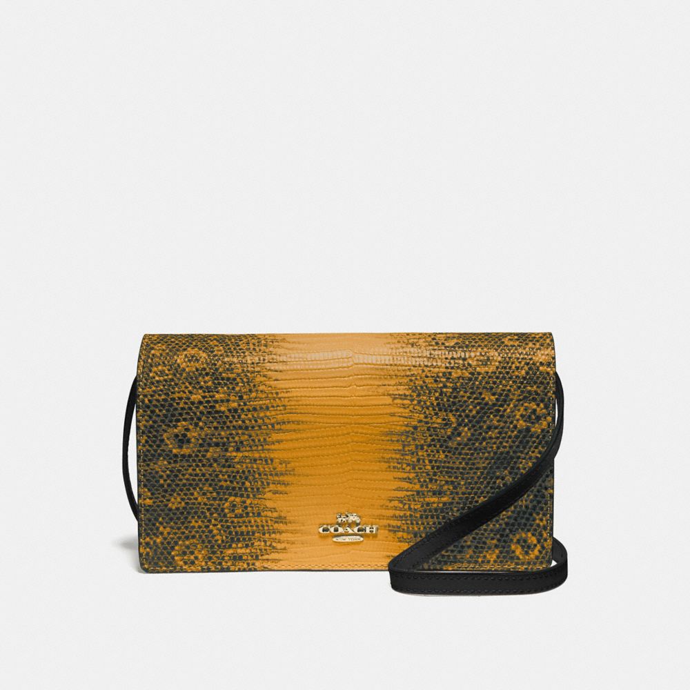 HAYDEN FOLDOVER CROSSBODY CLUTCH - MUSTARD/GOLD - COACH F73002