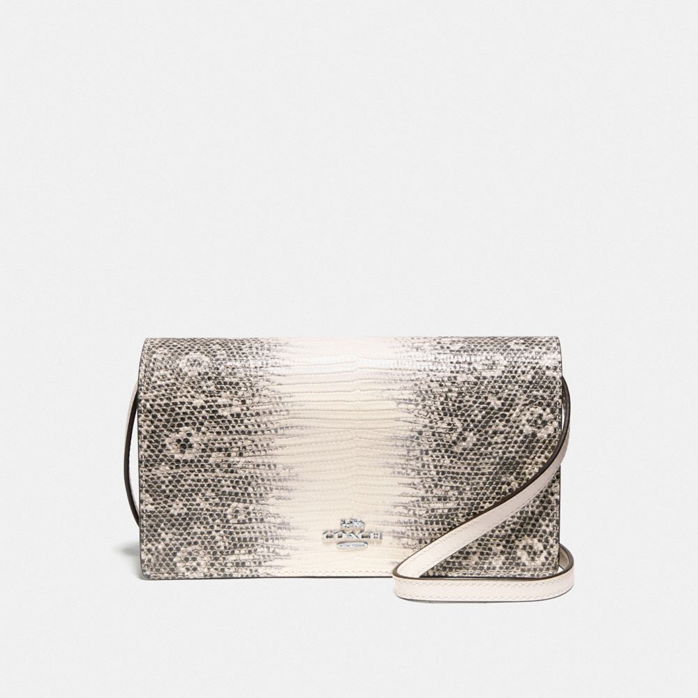 HAYDEN FOLDOVER CROSSBODY CLUTCH - F73002 - CHALK/SILVER