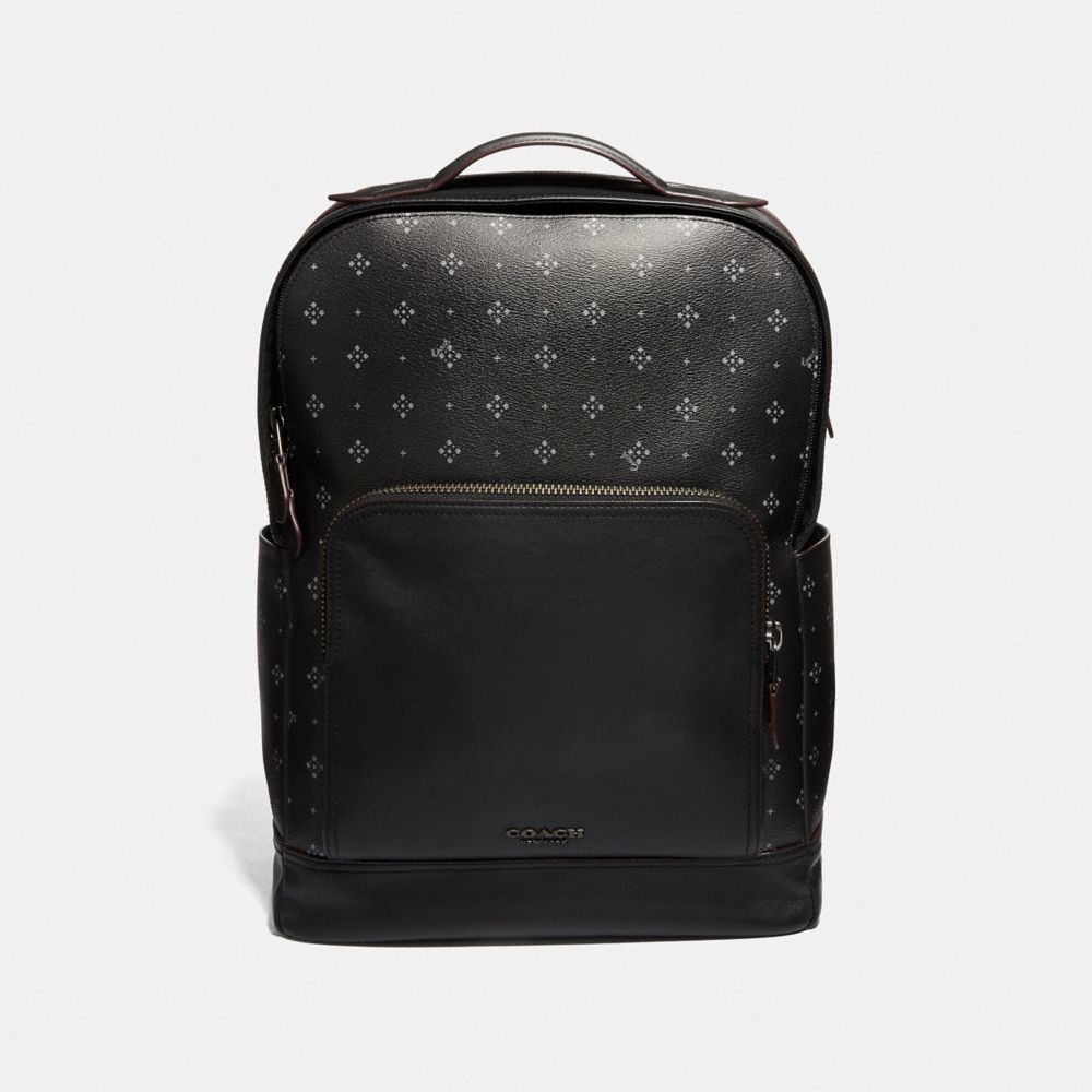 GRAHAM BACKPACK WITH DIAMOND FOULARD PRINT - BLACK/MULTI - COACH F73014