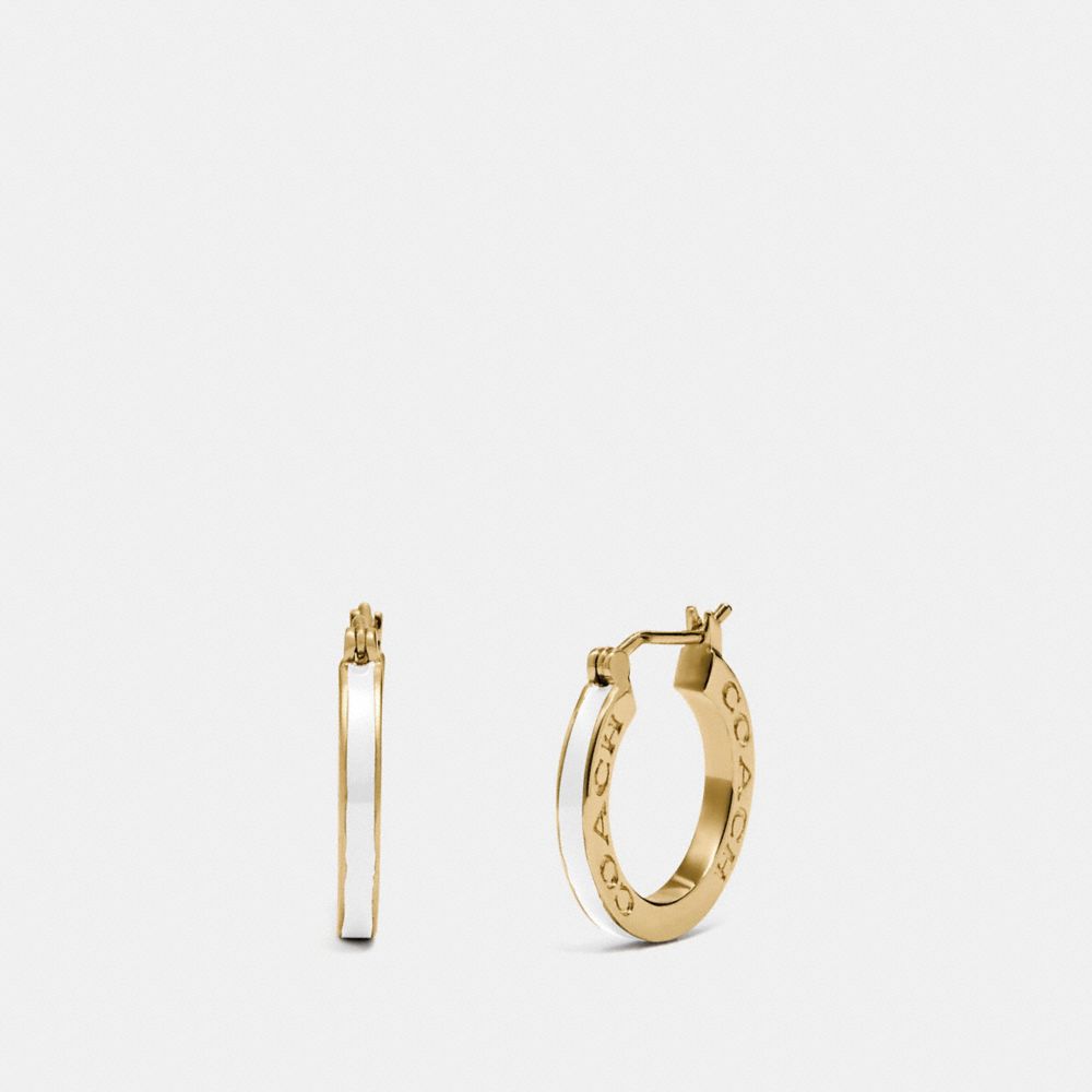 COACH HUGGIE EARRINGS - GOLD/CHALK - F73021