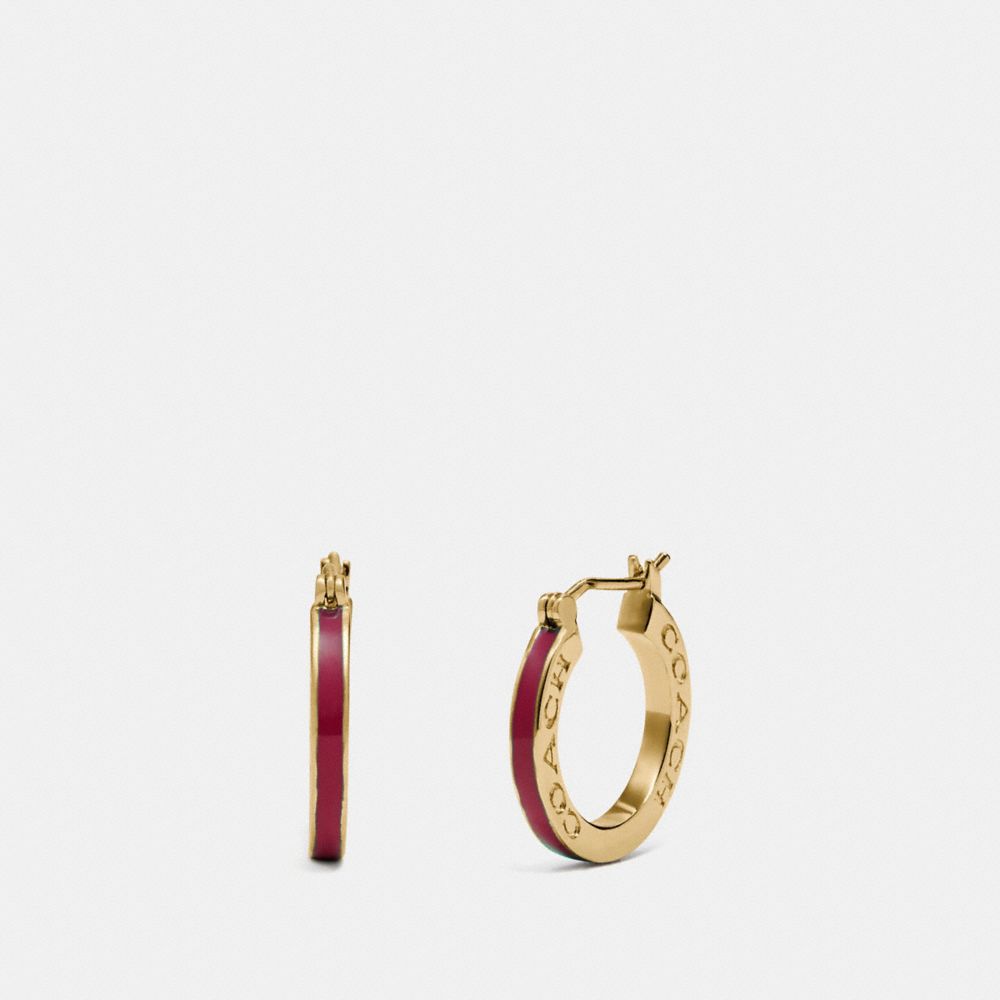 COACH F73021 Huggie Earrings STRAWBERRY/GOLD