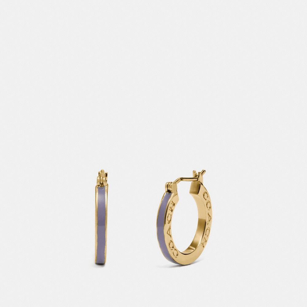 HUGGIE EARRINGS - F73021 - LIGHT PURPLE/GOLD