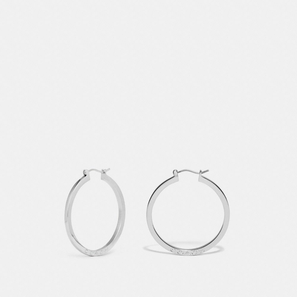 COACH F73022 HOOP EARRINGS SILVER