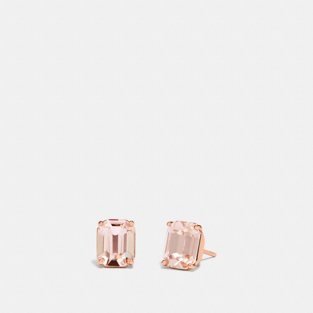 COACH F73036 Emerald Cut Stud Earrings PEACH/ROSE GOLD