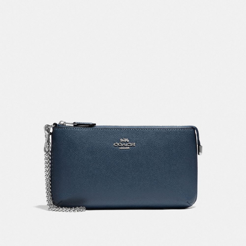 COACH LARGE WRISTLET - DENIM/SILVER - F73044