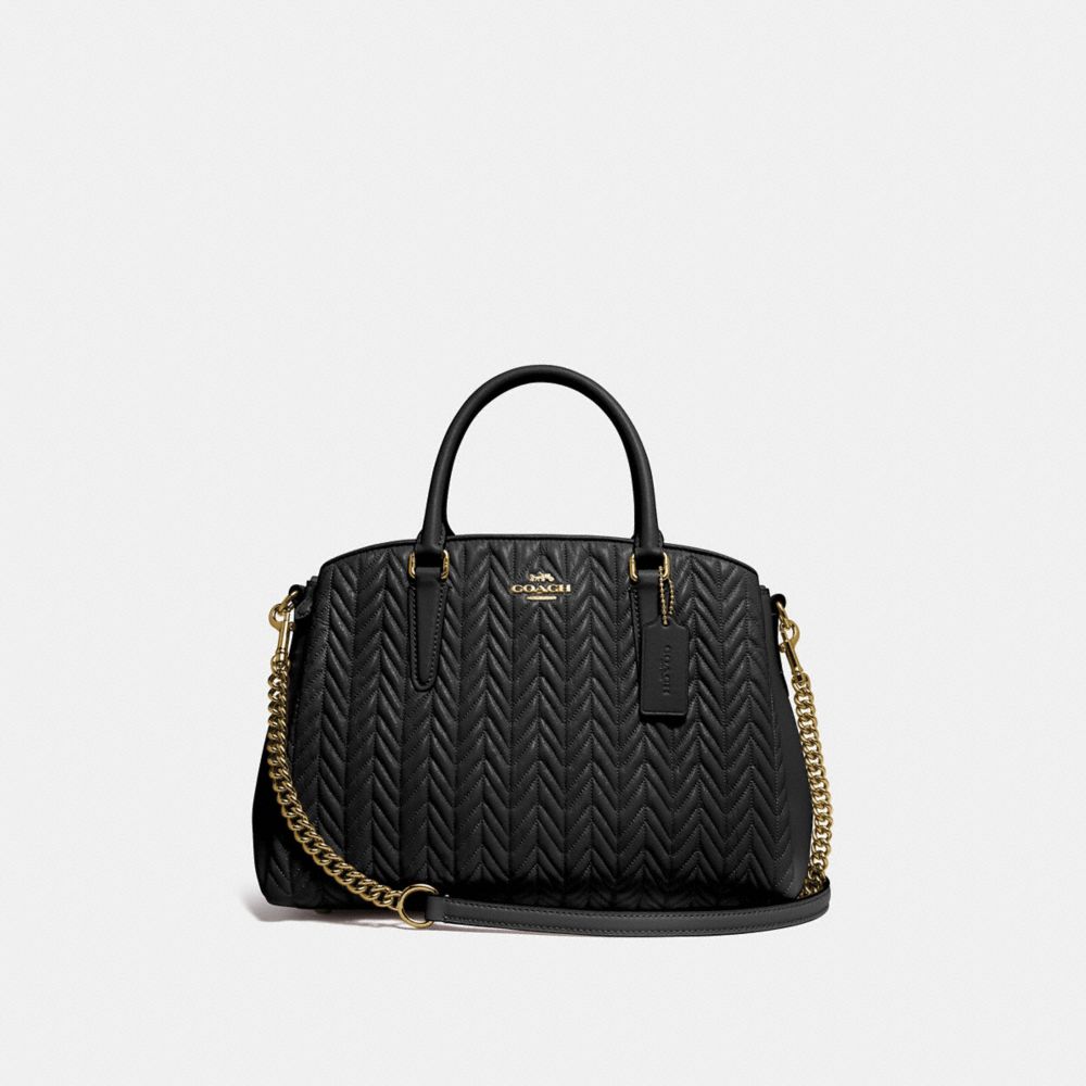 COACH F73062 SAGE CARRYALL WITH QUILTING BLACK/IMITATION-GOLD