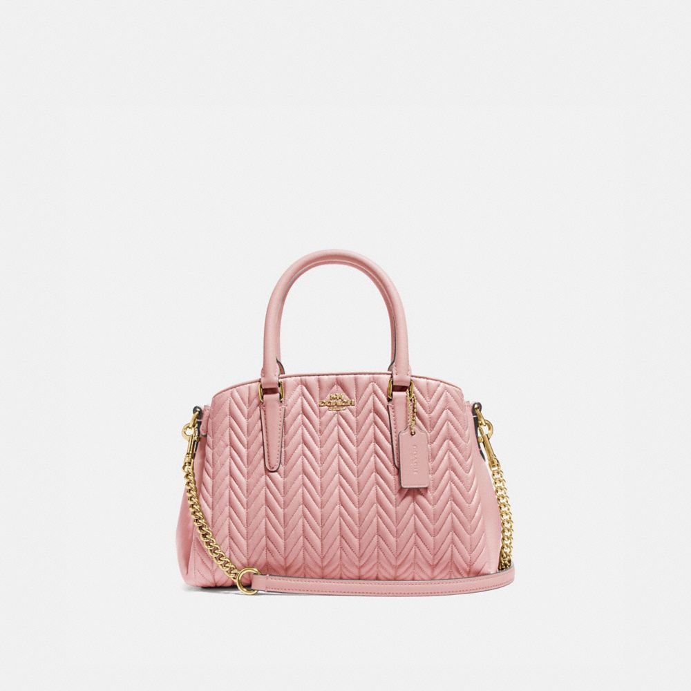 COACH MINI SAGE CARRYALL WITH QUILTING - IM/PINK PETAL - F73063
