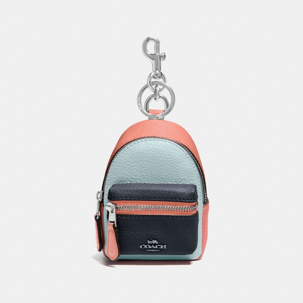 BACKPACK COIN CASE IN COLORBLOCK - SEAFOAM/MULTI/SILVER - COACH F73064