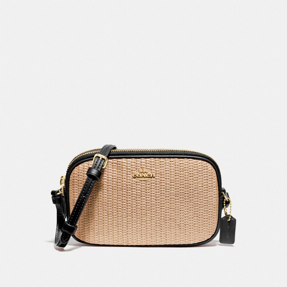COACH F73070 - CROSSBODY POUCH NATURAL BLACK/GOLD