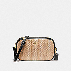 COACH F73070 Crossbody Pouch NATURAL BLACK/GOLD