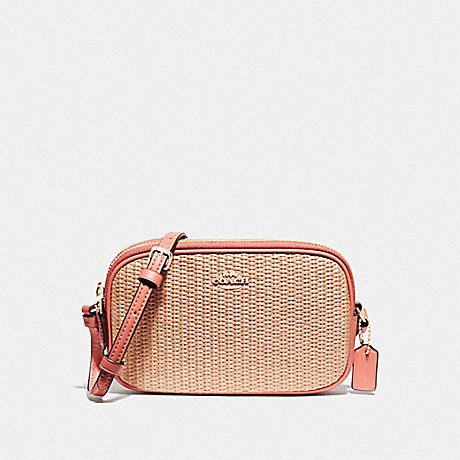 COACH F73070 CROSSBODY POUCH NATURAL LIGHT CORAL/GOLD