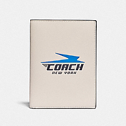 COACH F73082 Passport Case With Vintage Coach Motif CHALK
