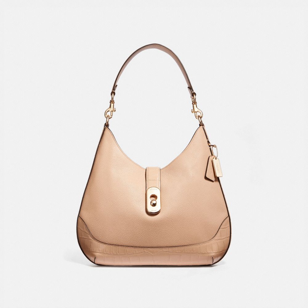 COACH F73095 Amber Hobo BEECHWOOD/GOLD