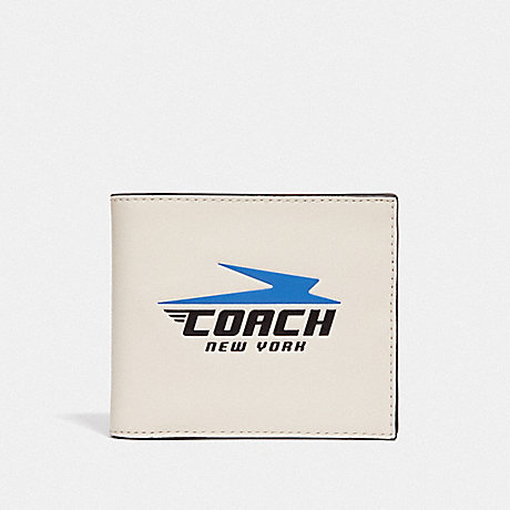 COACH F73099 3-IN-1 WALLET WITH VINTAGE COACH MOTIF CHALK