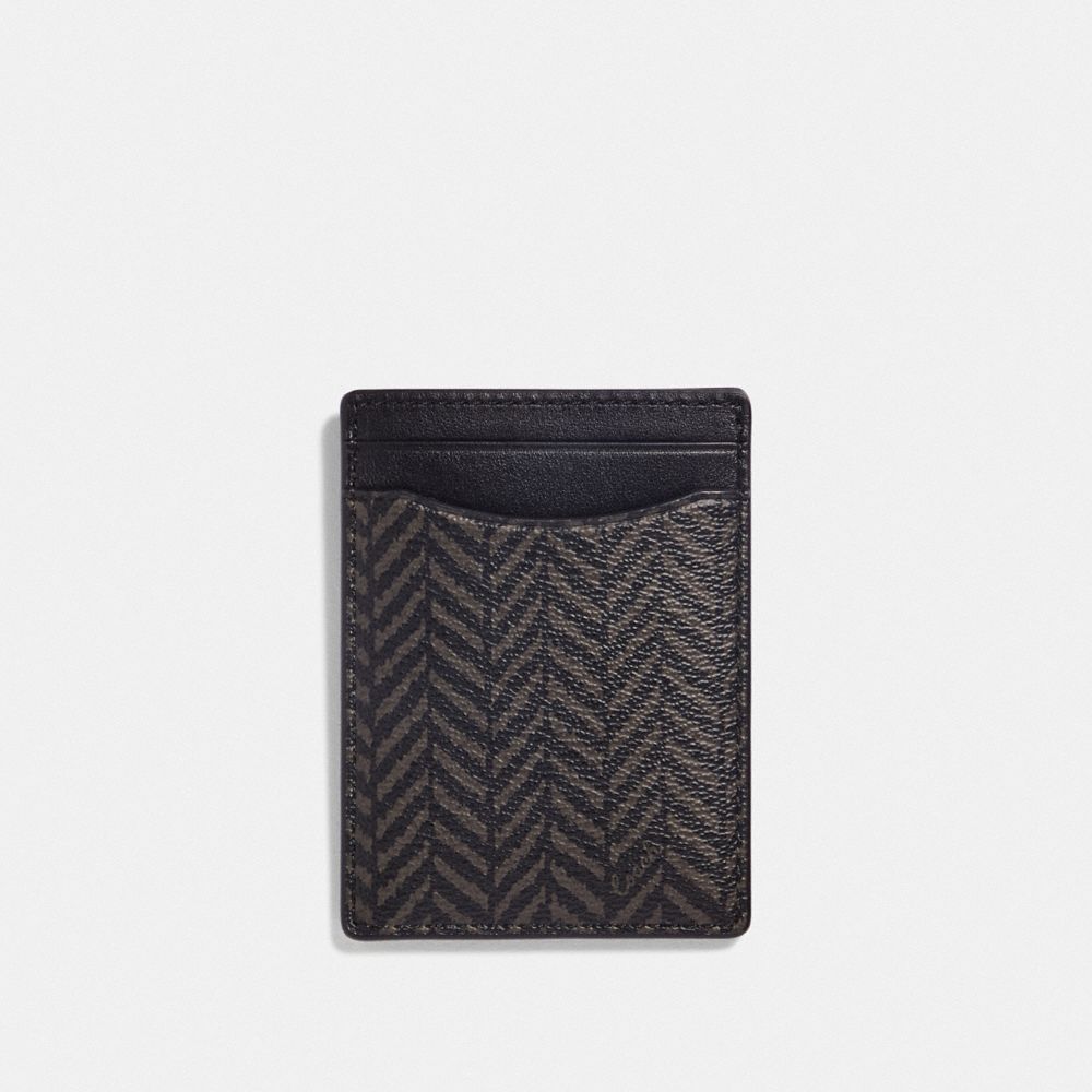 COACH BOXED 3-IN-1 CARD CASE GIFT SET WITH HERRINGBONE PRINT - BLACK/MULTI - F73112