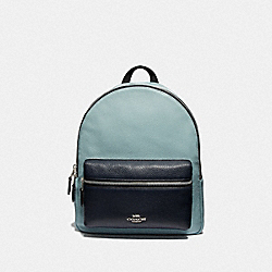 COACH MEDIUM CHARLIE BACKPACK IN COLORBLOCK - SEAFOAM/MULTI/SILVER - F73116