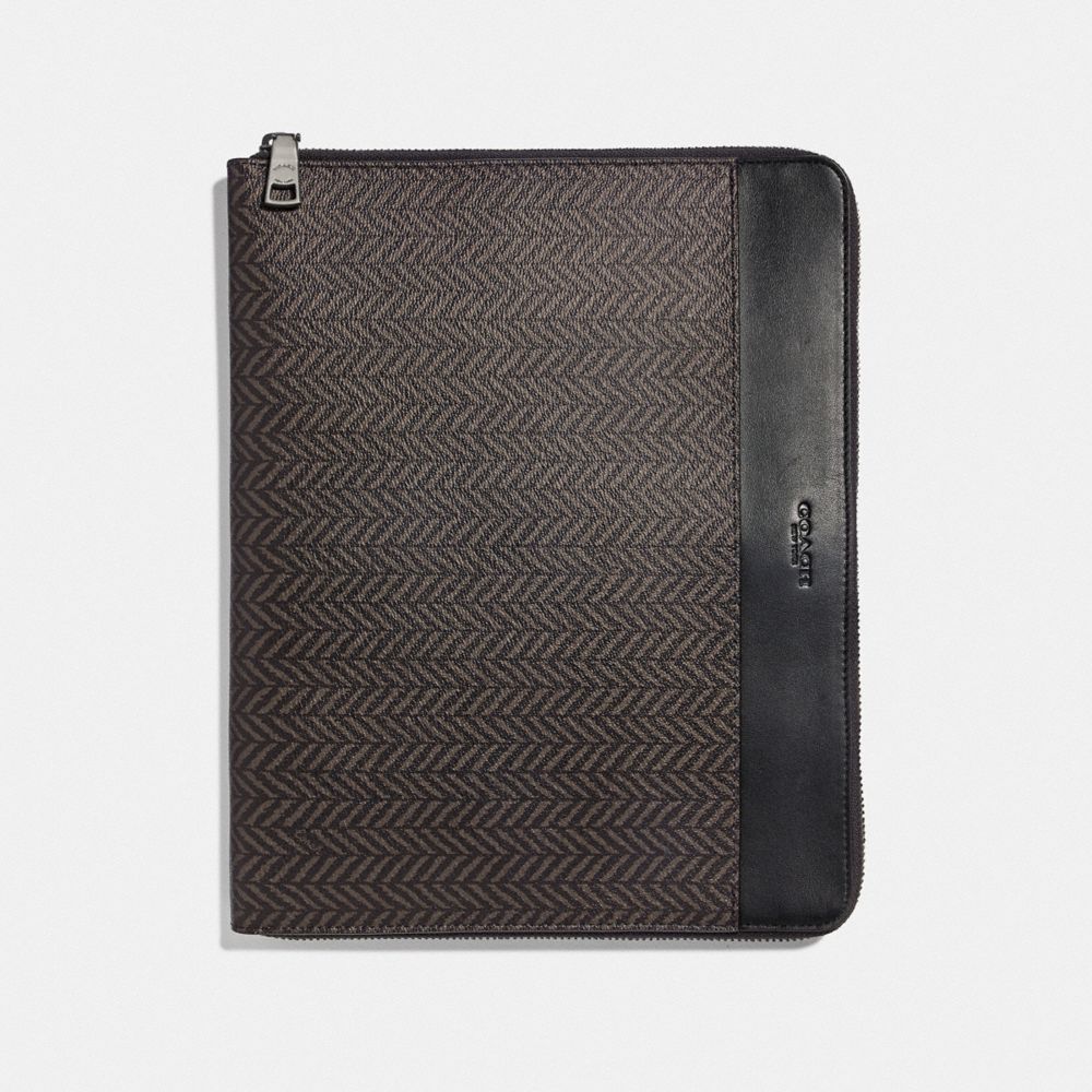 COACH F73120 - TECH CASE WITH HERRINGBONE PRINT BLACK/MULTI