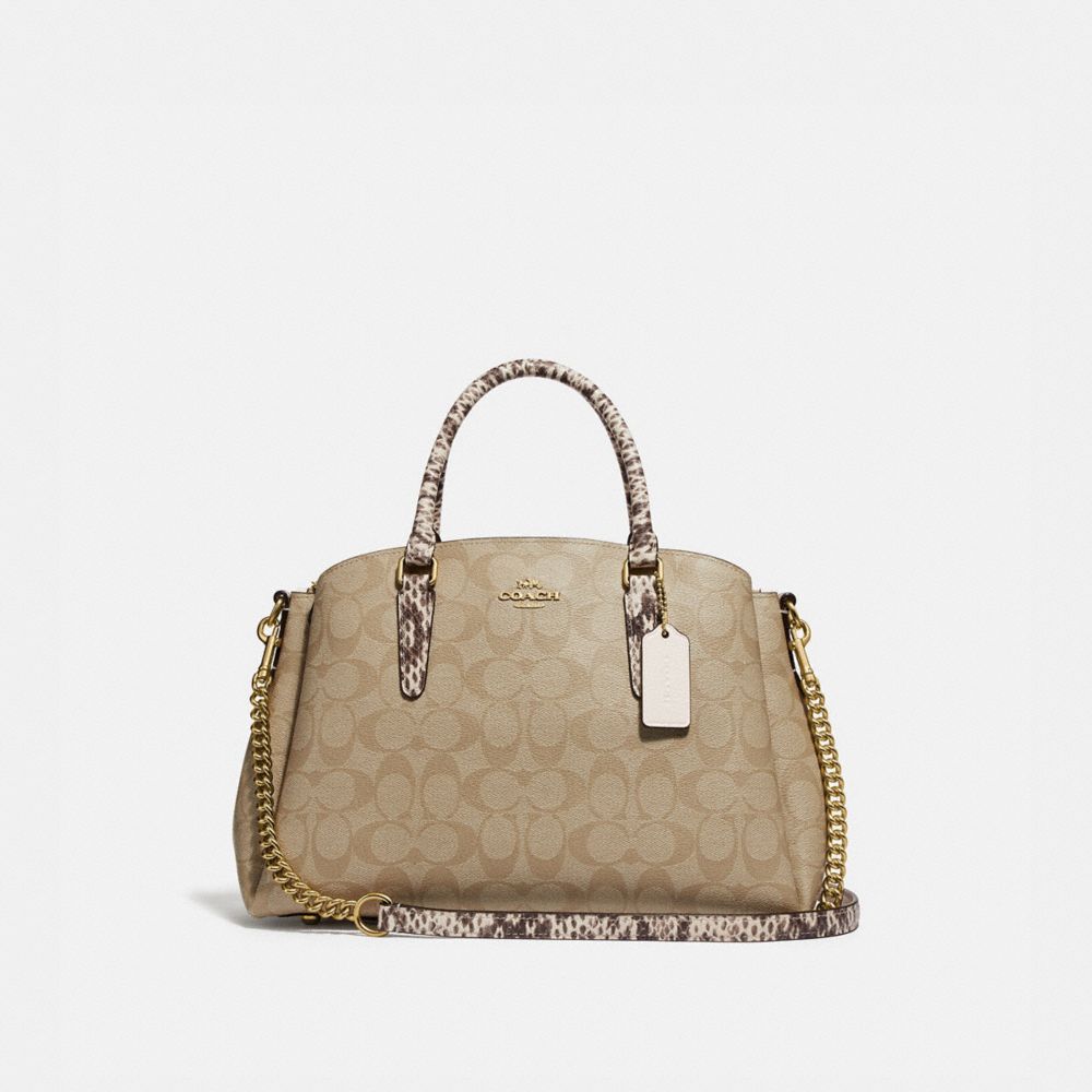 COACH SAGE CARRYALL IN SIGNATURE CANVAS - LIGHT KHAKI/CHALK/GOLD - F73127