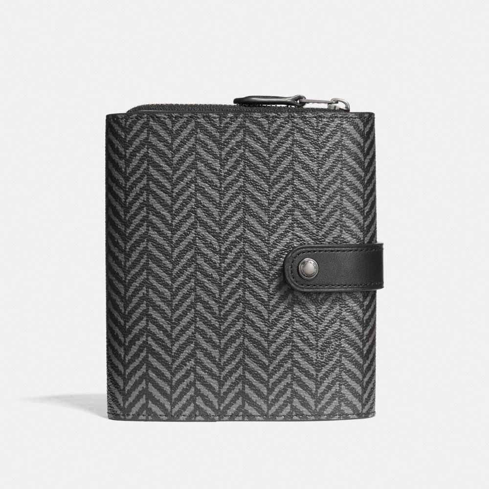 COACH F73129 Cord Organizer With Herringbone Print BLACK/MULTI