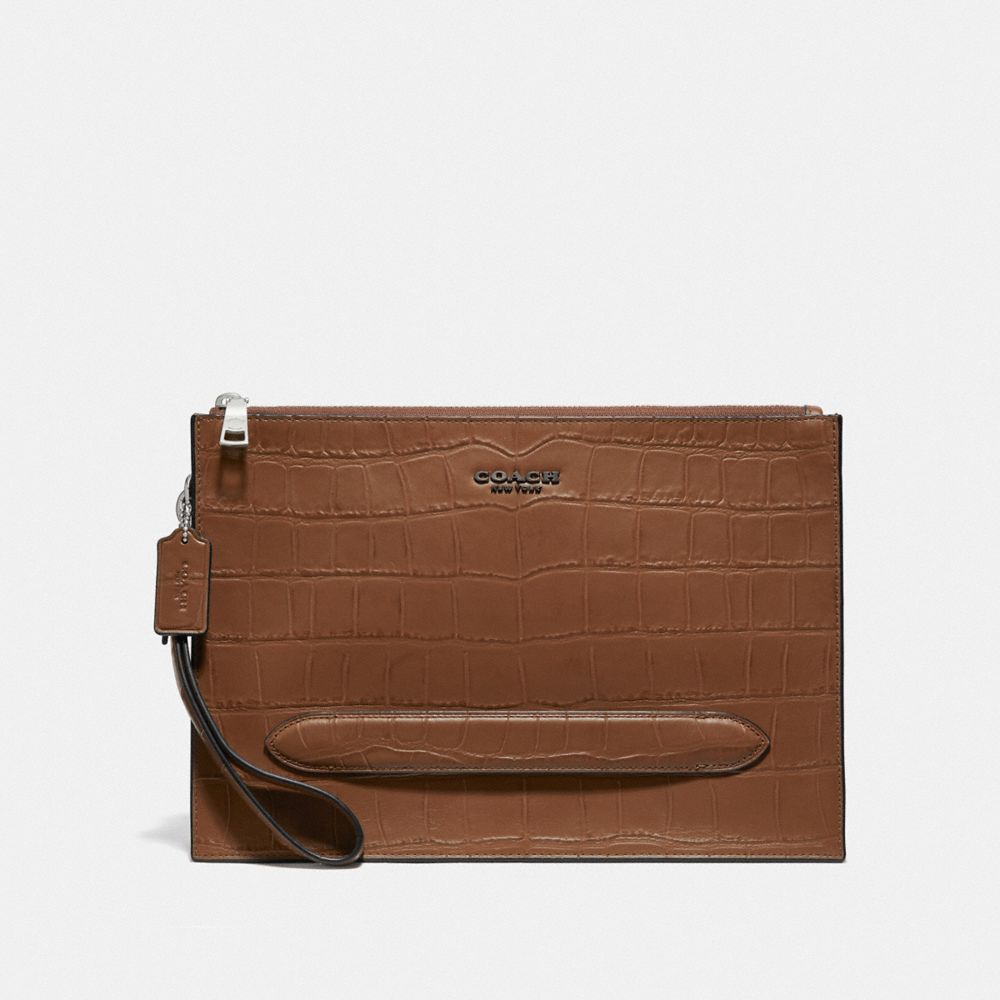 STRUCTURED POUCH - F73151 - SADDLE