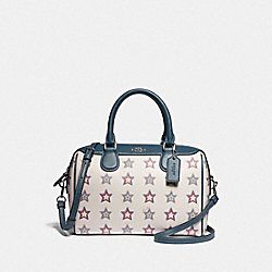 COACH MINI BENNETT SATCHEL WITH WESTERN STAR PRINT - SILVER/CHALK MULTI - F73154