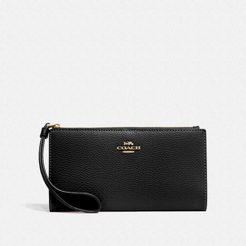 COACH F73156 Long Wallet BLACK/IMITATION GOLD