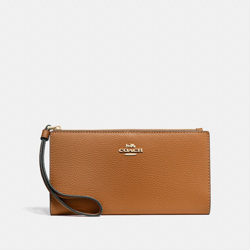 LONG WALLET - LIGHT SADDLE/IMITATION GOLD - COACH F73156