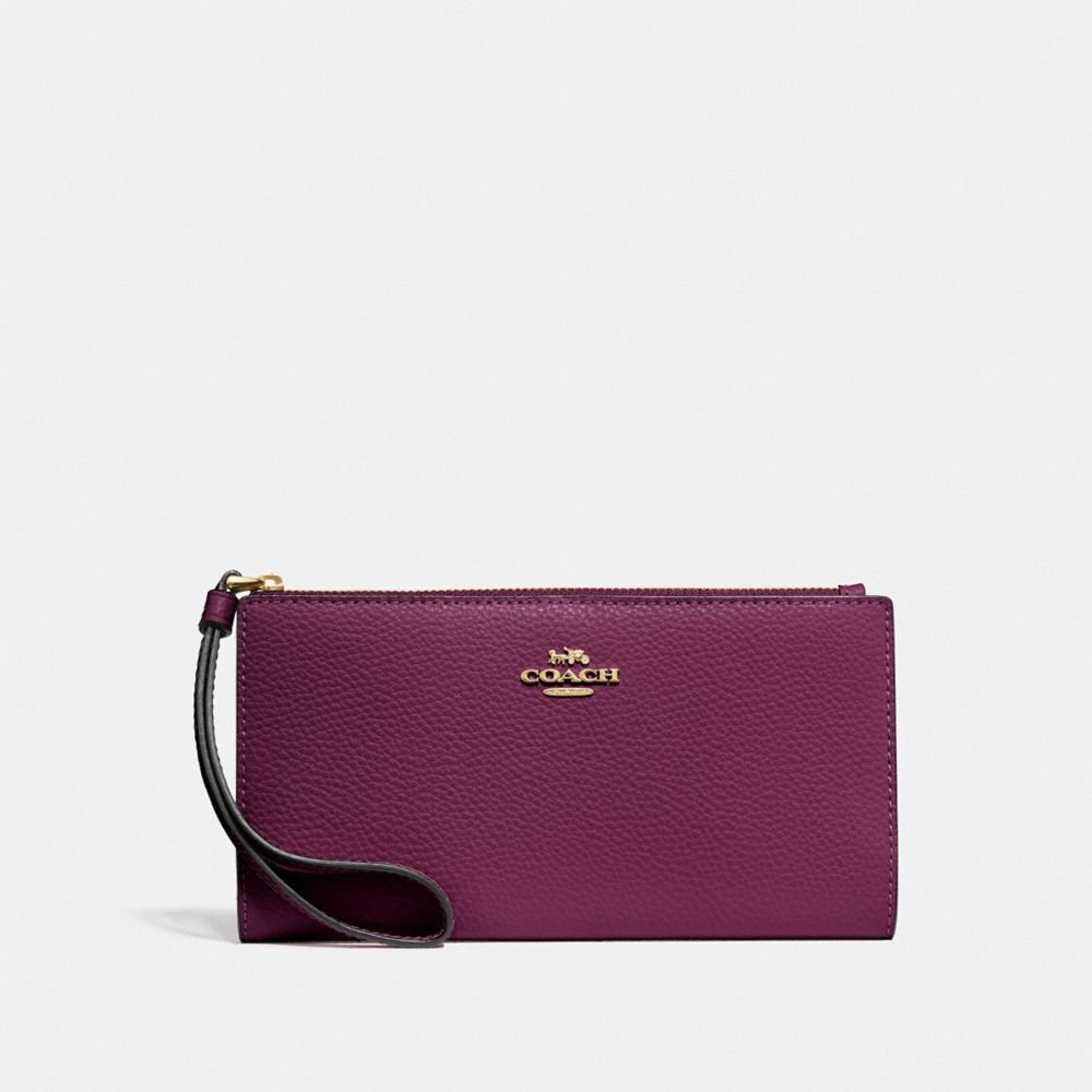 COACH F73156 - LONG WALLET IM/DARK BERRY