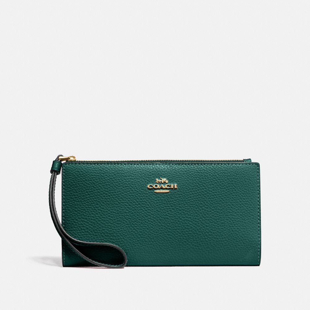 COACH F73156 LONG WALLET IM/VIRIDIAN