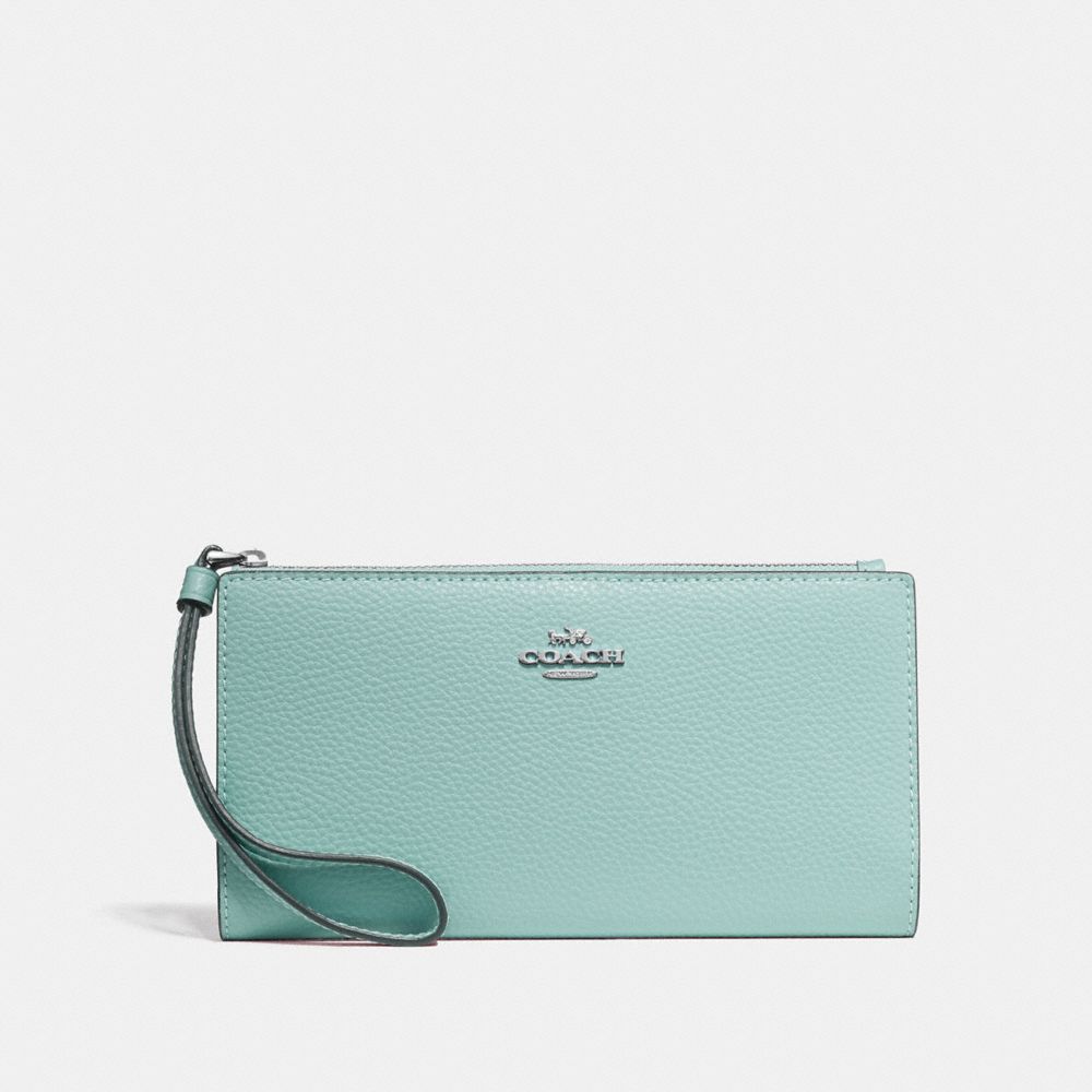 COACH F73156 Long Wallet SEAFOAM/SILVER