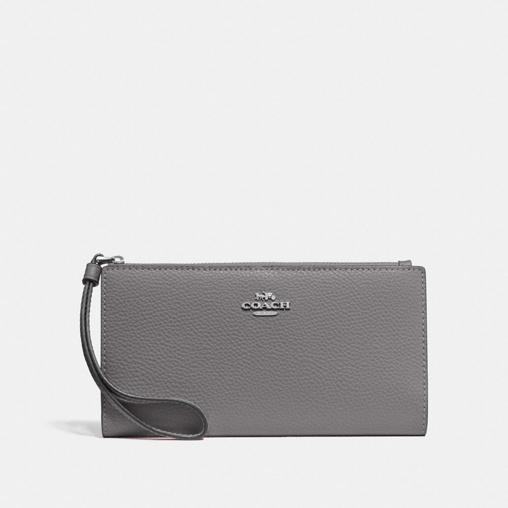 COACH F73156 LONG WALLET HEATHER-GREY/SILVER