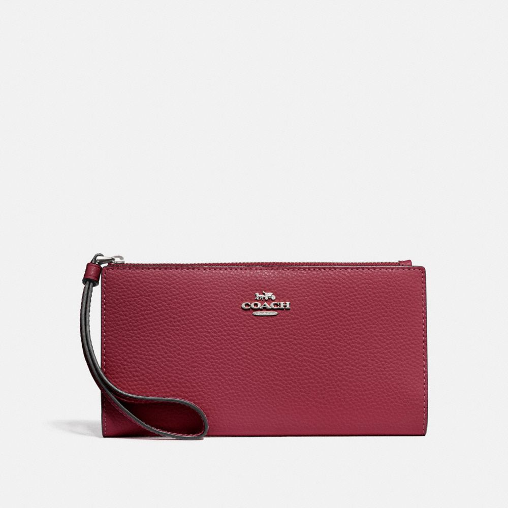 COACH LONG WALLET - SV/DARK FUCHSIA - F73156