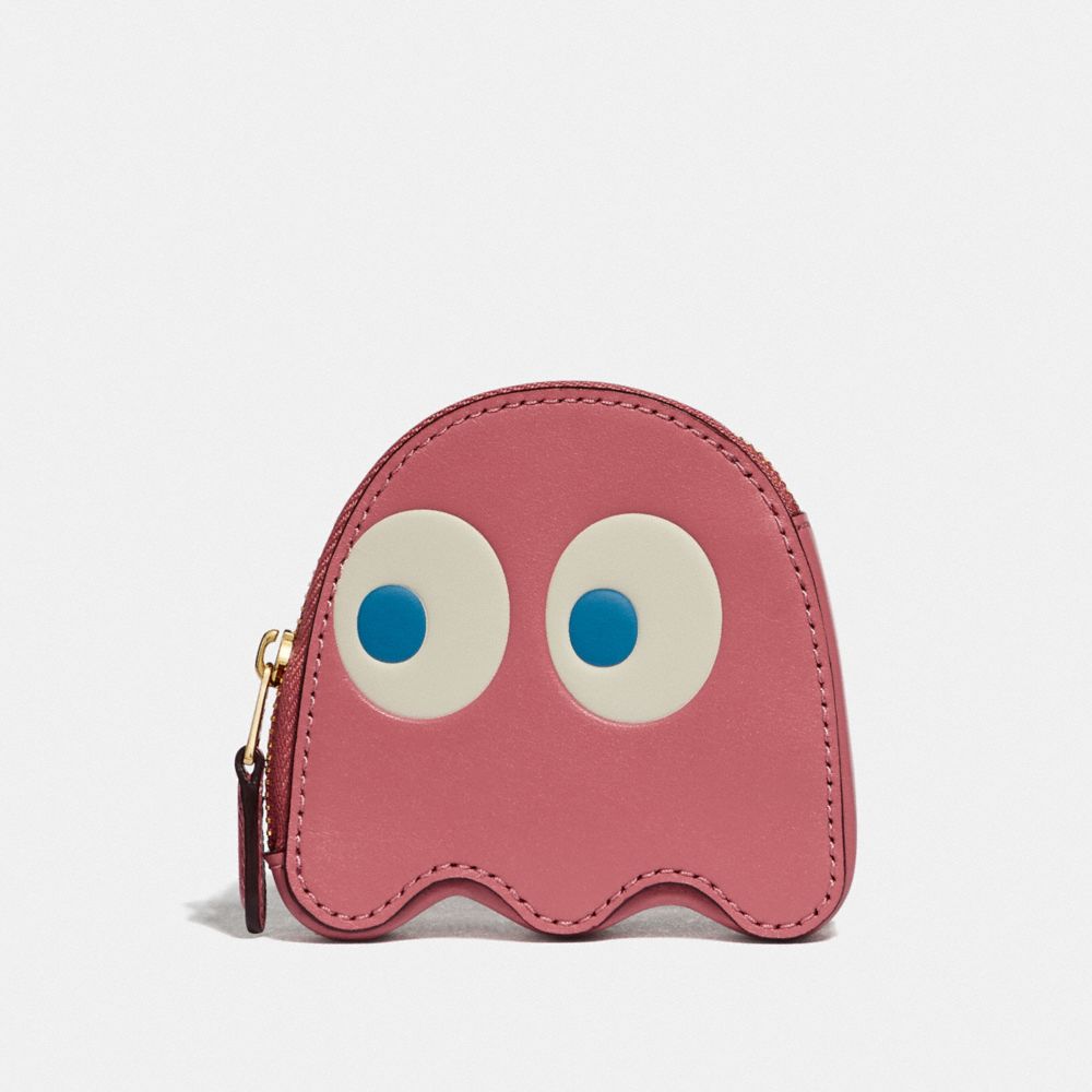 COACH PAC-MAN GHOST COIN CASE - PEONY/GOLD - F73165
