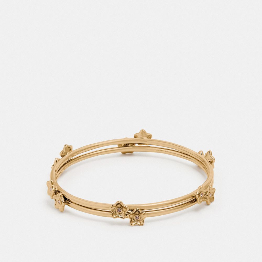 FOLK FLORAL BANGLE - F73178 - GOLD