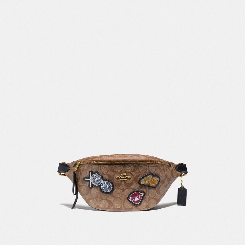 DISNEY X COACH BELT BAG IN SIGNATURE CANVAS WITH SNOW WHITE - KHAKI/MULTI/GOLD - COACH F73188