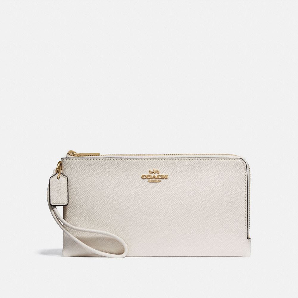 COACH DOUBLE ZIP WALLET - CHALK/IMITATION GOLD - F73200