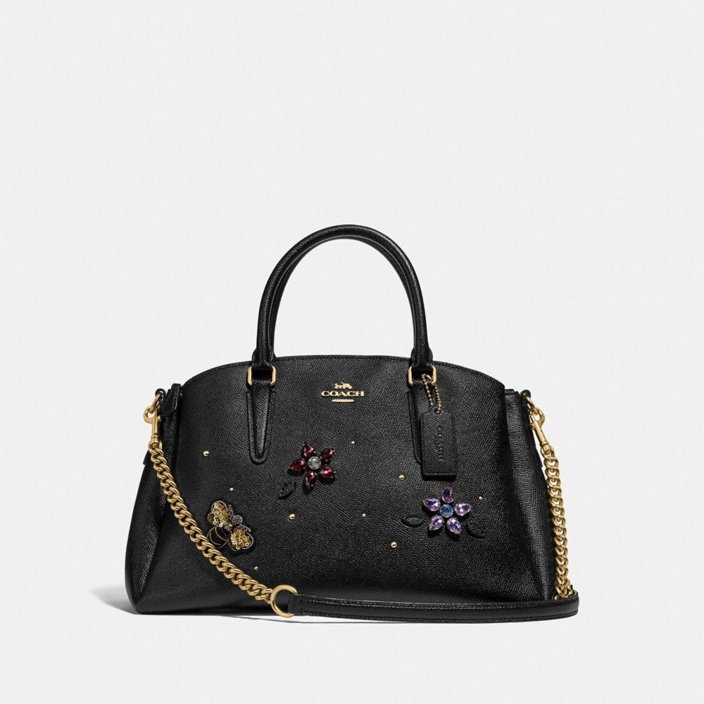 SAGE CARRYALL WITH GEMSTONES - F73206 - BLACK/MULTI/GOLD