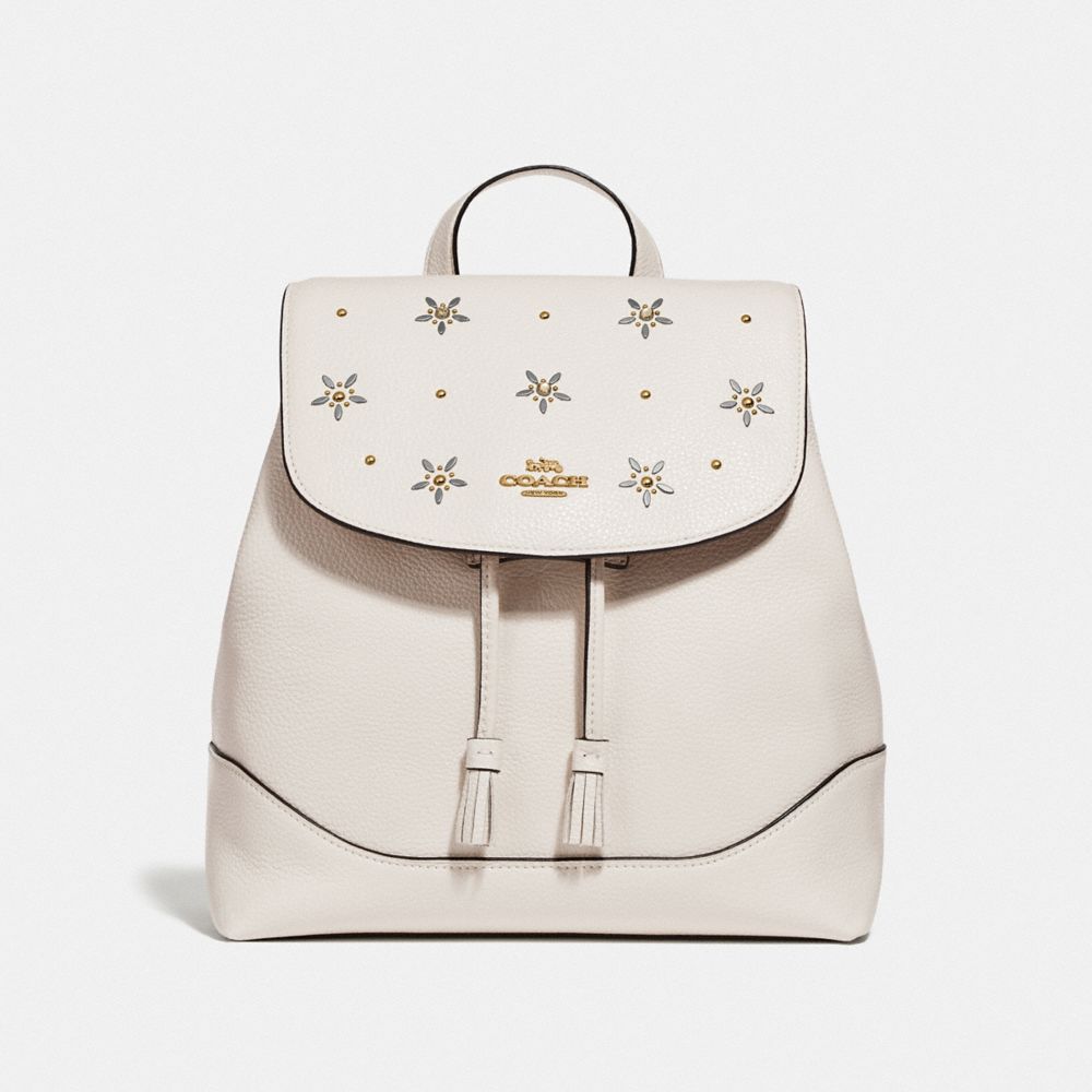 ELLE BACKPACK WITH ALLOVER STUDS - CHALK - COACH F73207
