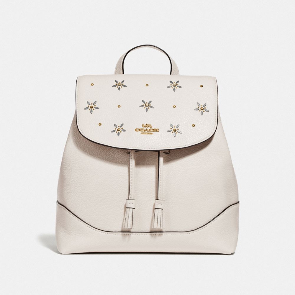 COACH F73207 ELLE BACKPACK WITH ALLOVER STUDS CHALK