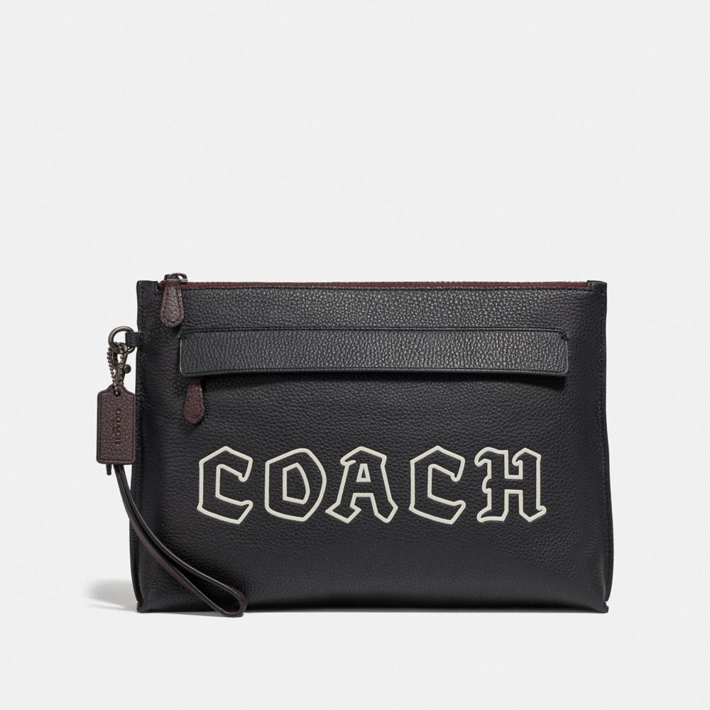 COACH F73268 - CARRYALL POUCH WITH GOTHIC COACH SCRIPT BLACK